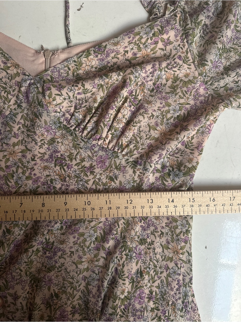 ASTR The Label Floral Sweetheart Midi Dress Blush Purple Multi Size Large - Picture 10 of 12